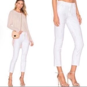 MOTHER WHITE JEANS THE LOOKER CROP STRETCH EUC IN GLASS SLIPPER $238 0/XS 25